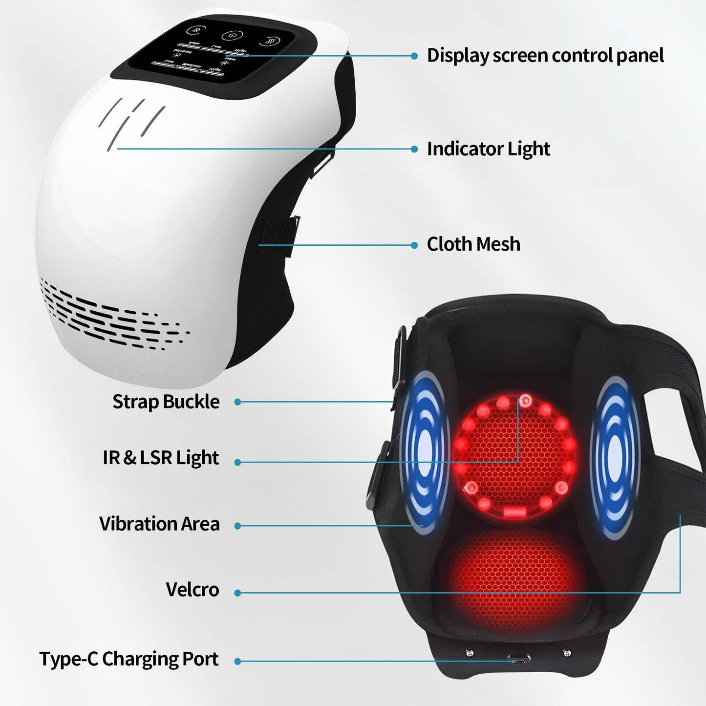 Electronic Knee Massager features and components