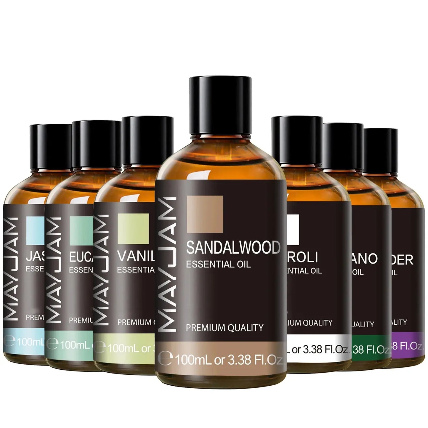 Essential Oils 100ml with Dropper Sandalwood Lavender Eucalyptus