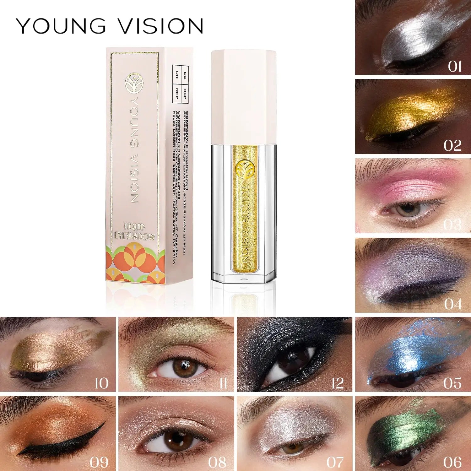 12-Color Shimmering Liquid Eyeshadow Set