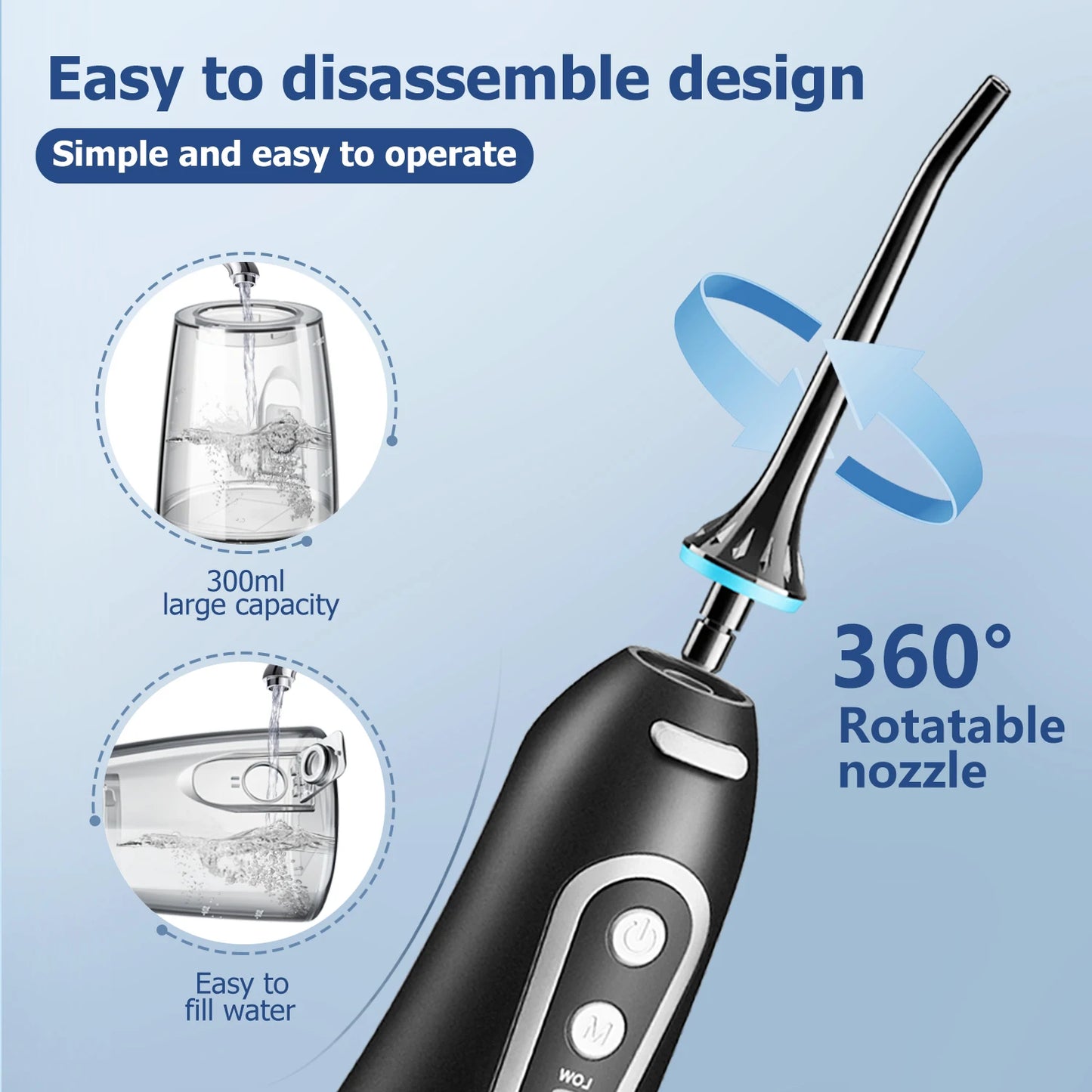 Portable Dental USB Rechargeable Water Flosser