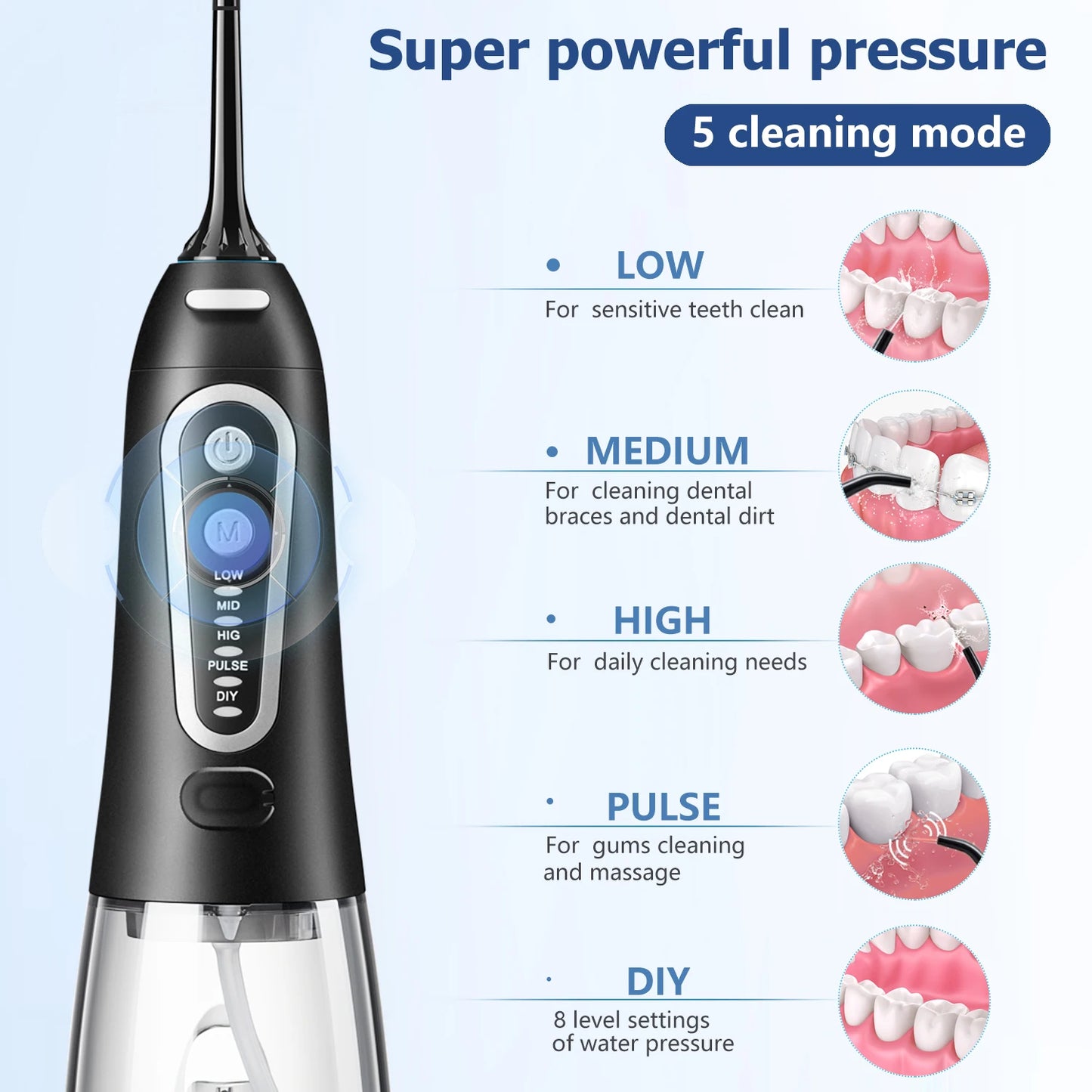 Portable Dental USB Rechargeable Water Flosser