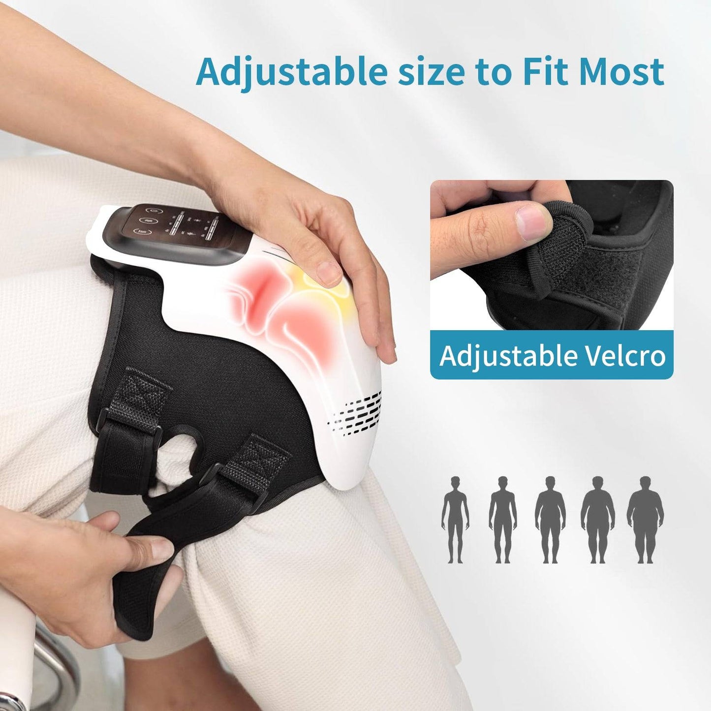 Electronic Knee Massager with adjustable Velcro strap