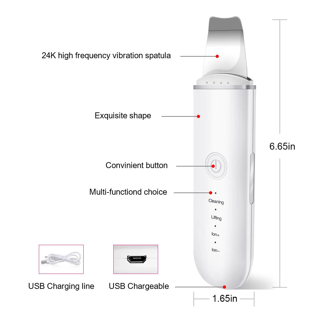 Features and dimensions of Dermic Ultrasonic Pore Spatula